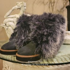 Australia Luxe Bundaburg Size US 7 M Women's Sheepskin-Cuff Leather Boots #634